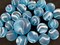 25 Glass Marbles ARCTIC Blue/White Matte Finish Game Pack Shooter